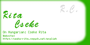 rita cseke business card